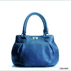 J. CREW Brompton Blue Leather Hobo Bag